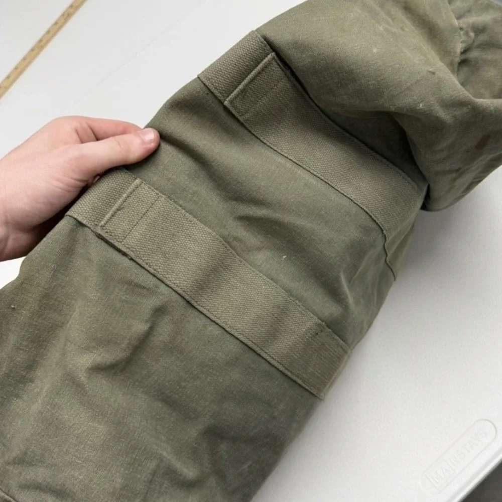 Vintage Military Canvas Duffel flyers Bag Olive Drab Green Army Surplus Gear Bag